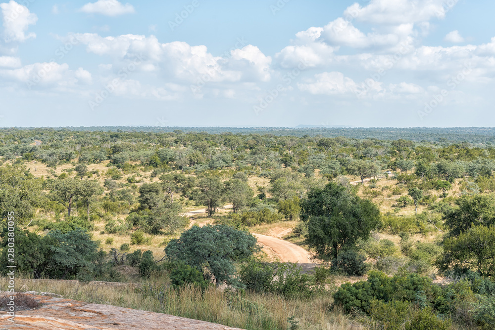 View from the Mathekenyane Viewpoint on top of a hill View from the Mathekenyane Viewpoint on top of a hill