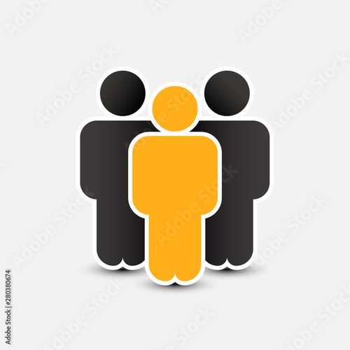 People icon in trendy flat style. Persons symbol for your infographics website design, logo. Crowd signs. Team or user group concept. Isolated on white background.