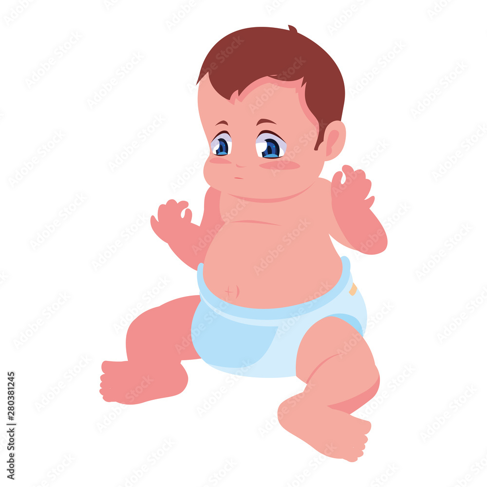 cute little baby sitting on white background cute little baby sitting on white background