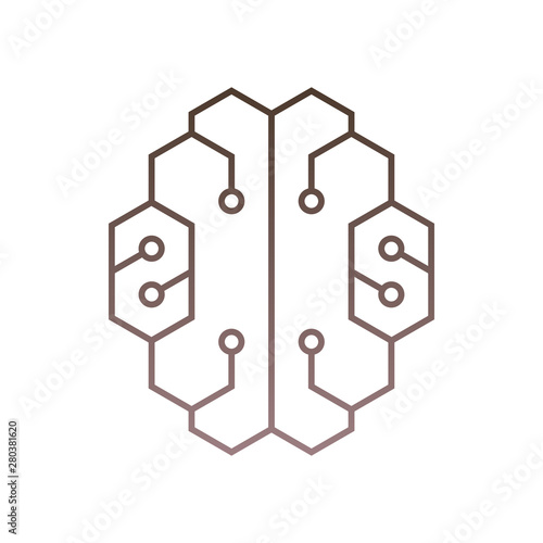 The brain with a modern form. Logo design for technology businesses
