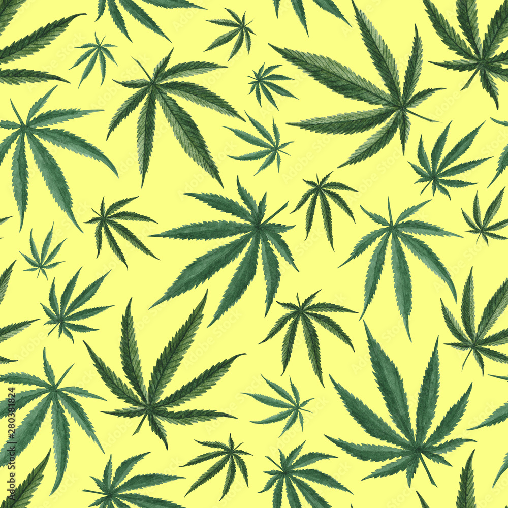 seamless pattern of cannabis
