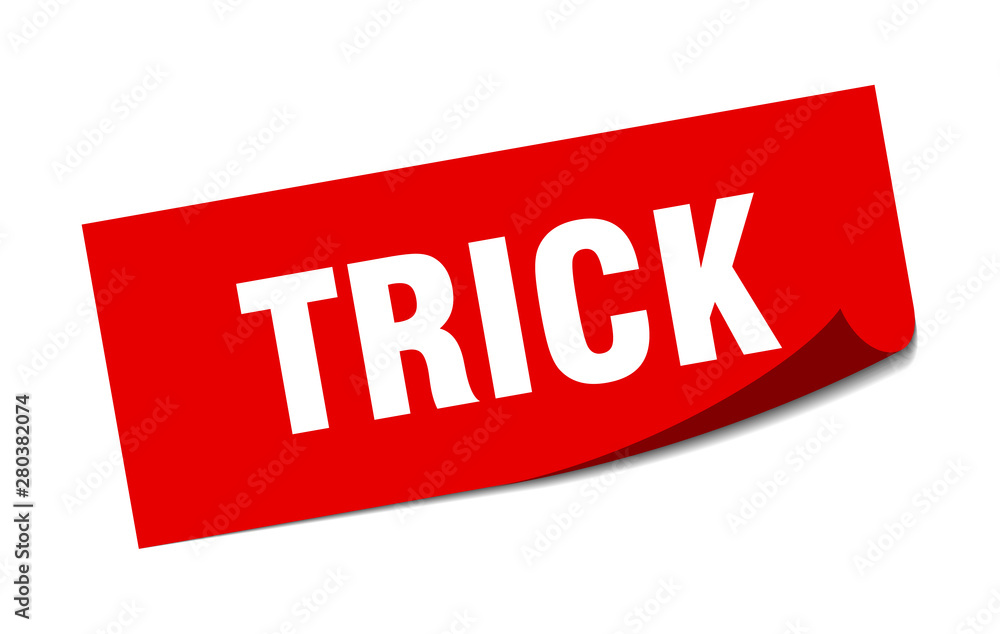 trick sticker. trick square isolated sign. trick trick sticker. trick square isolated sign. trick