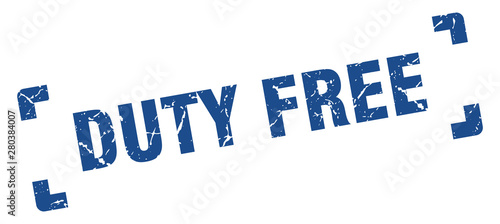 duty free stamp. duty free square grunge sign. duty free