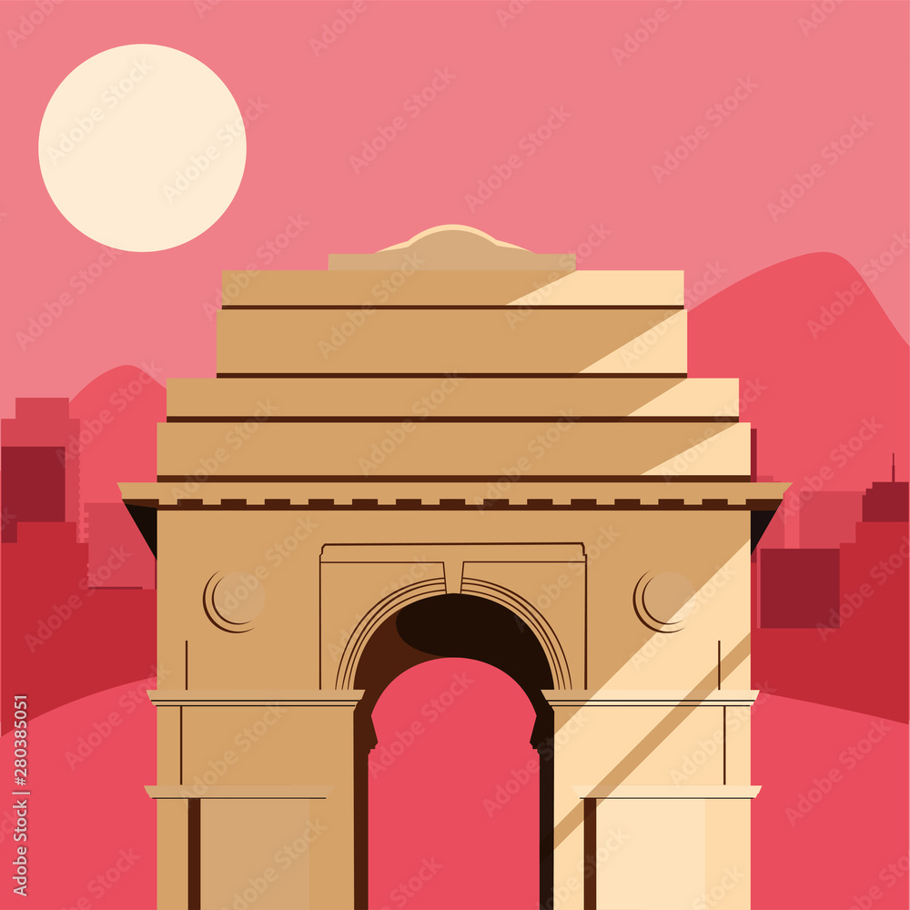 Fototapeta premium india independence day flat design