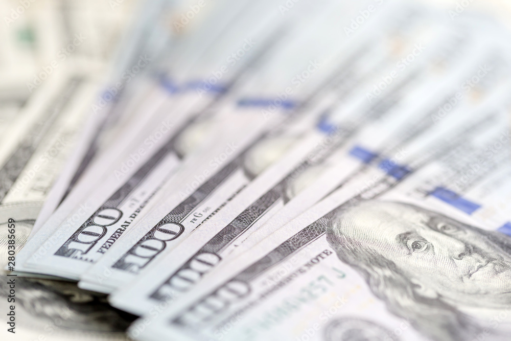 US dollars, banknotes of hundred dollar bills, closeup US dollars, banknotes of hundred dollar bills, closeup