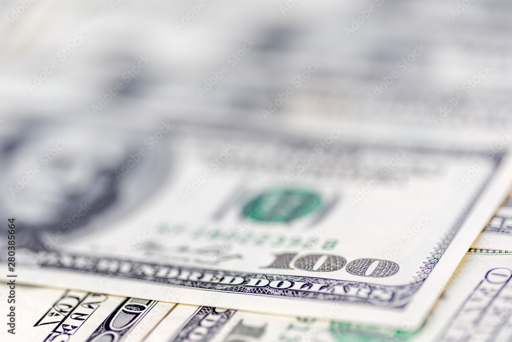 US dollars, banknotes of hundred dollar bills, closeup US dollars, banknotes of hundred dollar bills, closeup