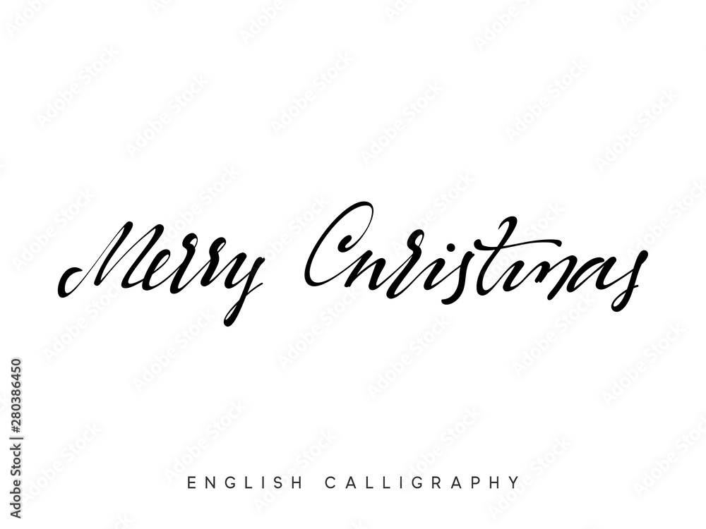 Text Merry Christmas. Xmas hand drawn calligraphy lettering Text Merry Christmas. Xmas hand drawn calligraphy lettering