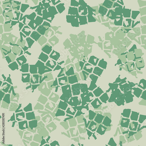 Forest camouflage of various shades of green colors