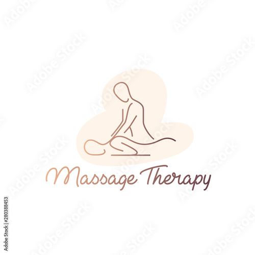Vector logo design template for massage salon.