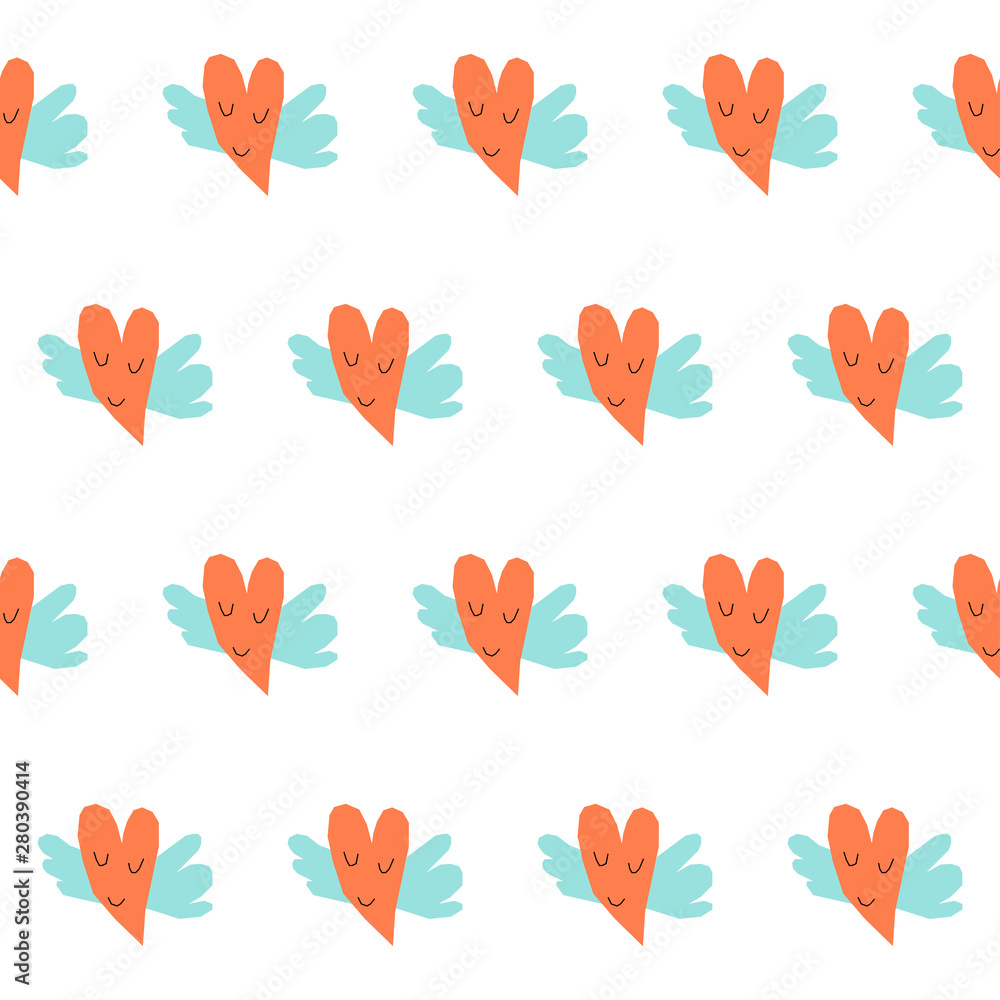 Fototapeta premium Childish paper cut seamless pattern background. Handmade background for school party advertising, kids gift card, wrapping paper, bag print, school wallpaper, educationposter etc.