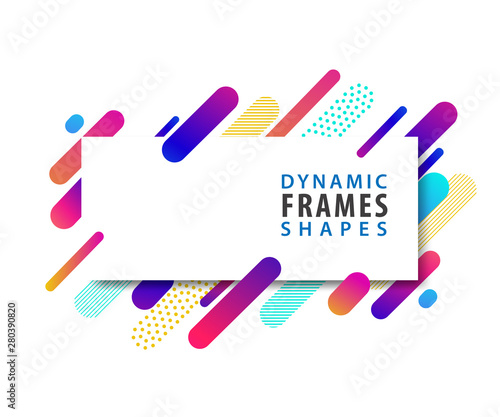 Abstract rectangle frames with dynamic shape template.