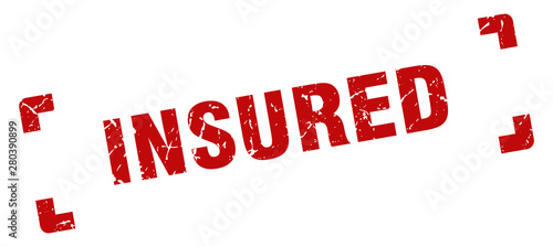 insured stamp. insured square grunge sign. insured