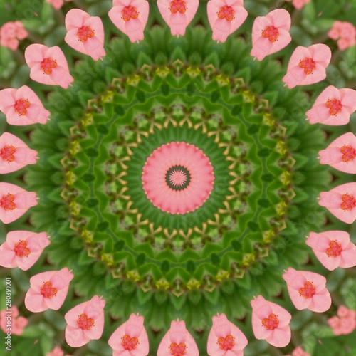 kaleidoscope background design in the shape of flowers