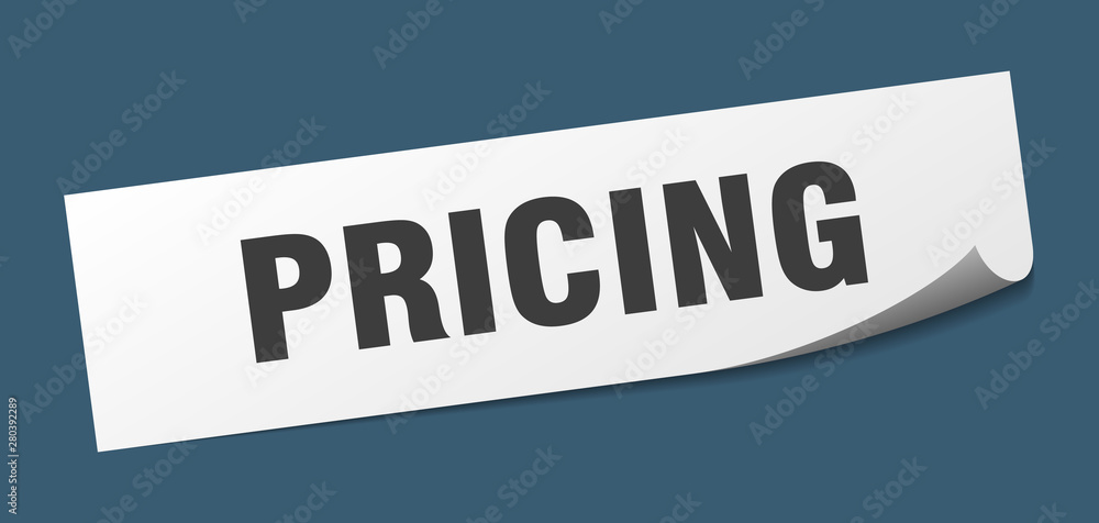 pricing sticker. pricing square isolated sign. pricing