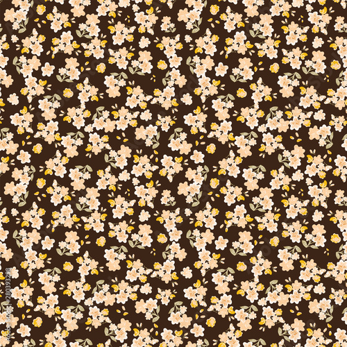Abstract seamless pattern of cute hand painted simple flowers for textile,linens, clothes