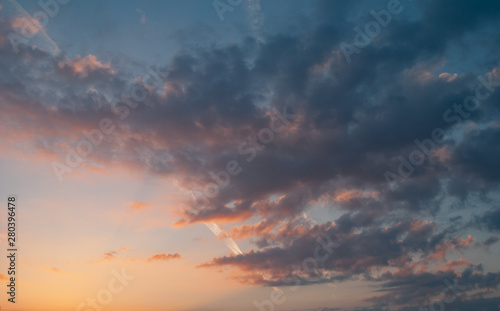 Fototapeta Naklejka Na Ścianę i Meble -  sky background at sunset, dramatic summer sunset,