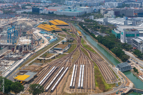 Bird view of  Singapore MRT Depot photo