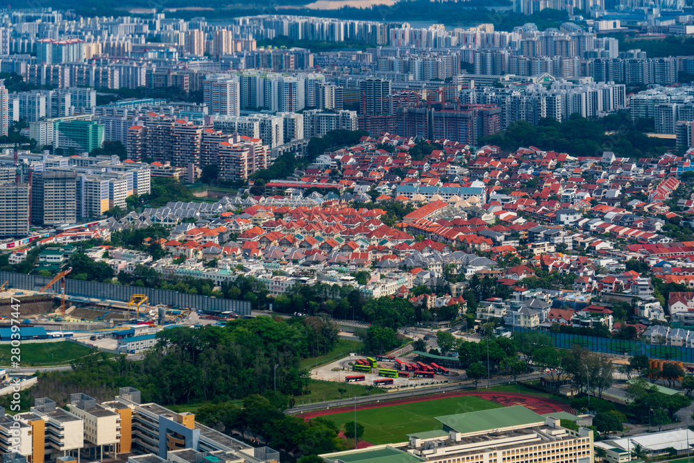 Aerial view of Bedok area in Singapore