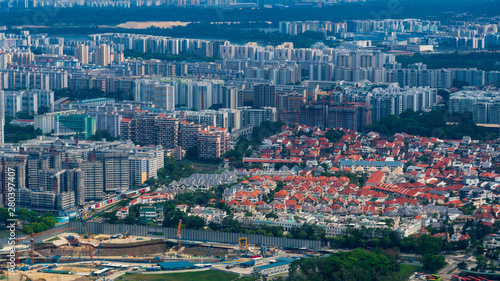 Photography Aerial view of Bedok area in Singapore
