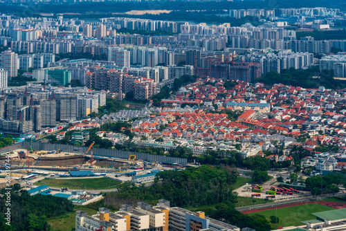 Photography Aerial view of Bedok area in Singapore