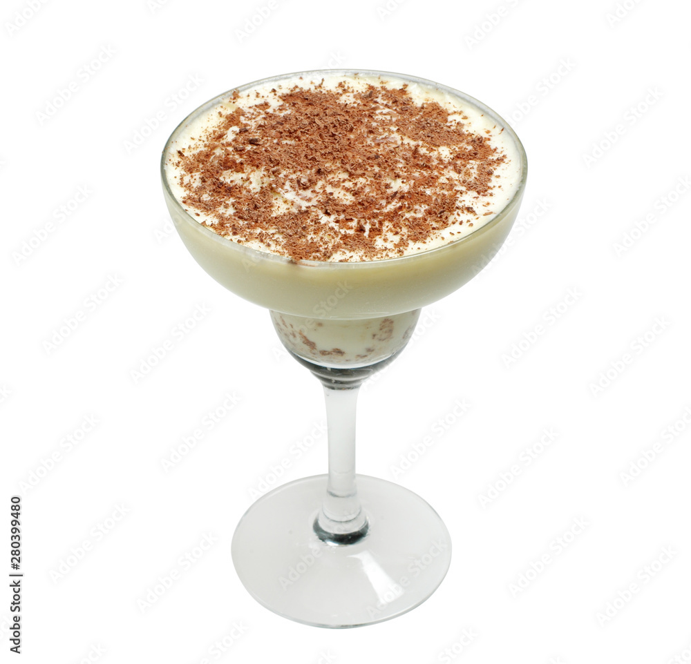 Brandy Alexander Cocktail on white isolated background Brandy Alexander Cocktail on white isolated background