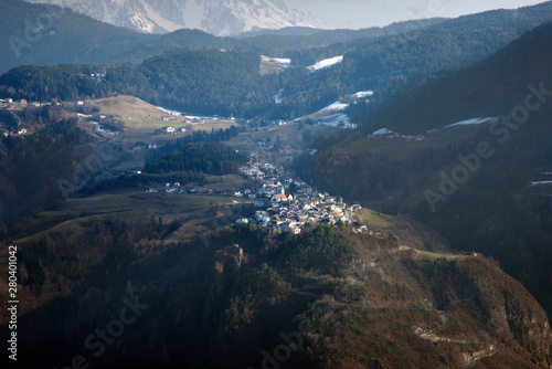 The village of Presule on the Siusi Alps.
