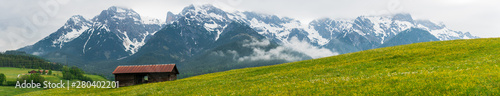 Panorama of the Steinberge mountains in Maria Alm am Steinernen Meer in Austria