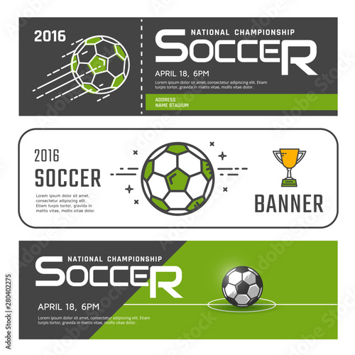 Set of soccer or football banners