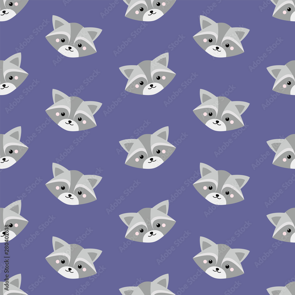 Obraz premium Raccoon seamless pattern
