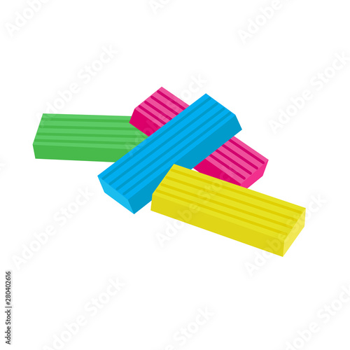 colored plasticine bars are in a pile