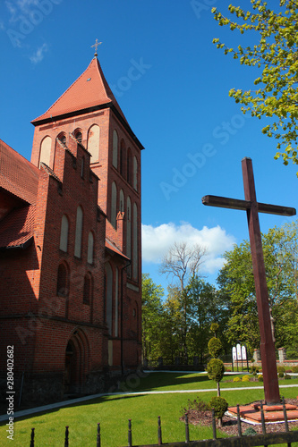 Gothic Exaltation of the Holy Cross church in Gorowo Ilaweckie, Poland photo