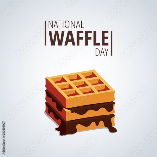 National Waffle Day colorful vector illustration for web.