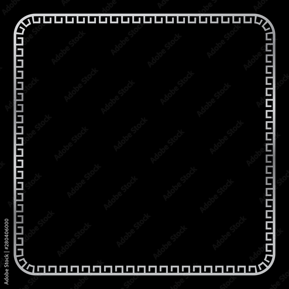 Simple Vector Silver Square Frame for Certificate, Placard or other element design Related, at Black