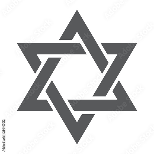 Star of David glyph icon, israel and jewish, hexagram sign, vector graphics, a solid pattern on a white background.