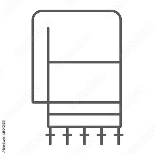 Jewish tallit thin line icon, religion and israel, jew tallit sign, vector graphics, a linear pattern on a white background.