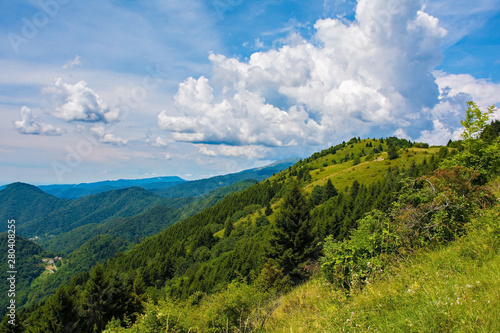 The landscape hills around the small hill village of Clabuzzaro in Friuli-Venezia Giulia  north east Italy