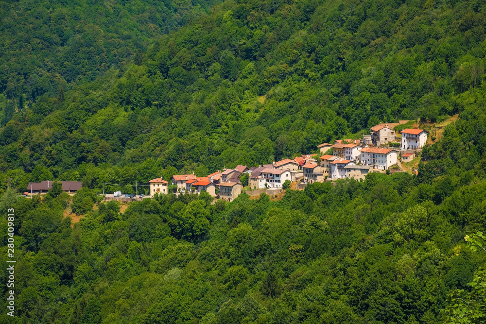 The landscape hills around the small hill village of Obenetto in Friuli-Venezia Giulia, north east Italy
