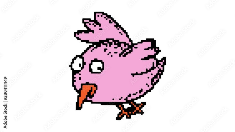 digital pixel art animation white screen with theme of bird digital pixel art animation white screen with theme of bird