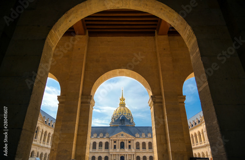 Paris, France - April 22, 2019 - Les Invalides is a complex of buildings containing museums and monuments, all relating to the military history of France.