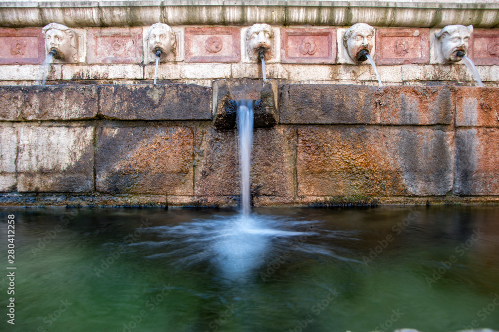 The Fountain of the 99 spouts, also called the Rivera Fountain, is a historical monument of the city of the l'aquila.