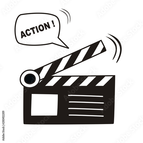 movie clapper icon vector