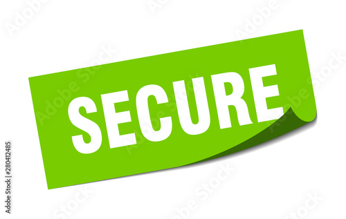 secure sticker. secure square isolated sign. secure