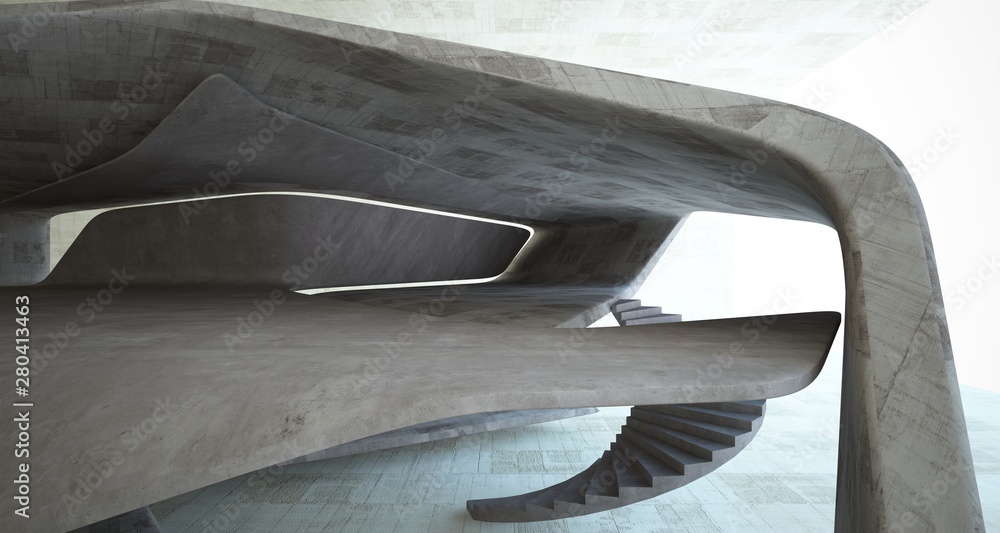Abstract architectural brown and beige concrete smooth interior of a minimalist house. 3D illustration and rendering Abstract architectural brown and beige concrete smooth interior of a minimalist house. 3D illustration and rendering