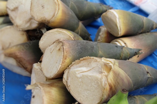 Sweet bamboo shoot for cooking at market