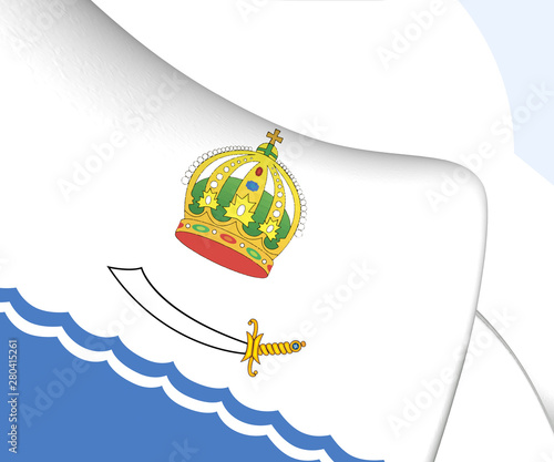 3D Flag of Astrakhan, Russia. 3D Illustration. photo