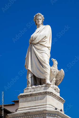 The Statue of Dante Alighieri erected in 1865 at  Piazza Santa Croce in Florence photo