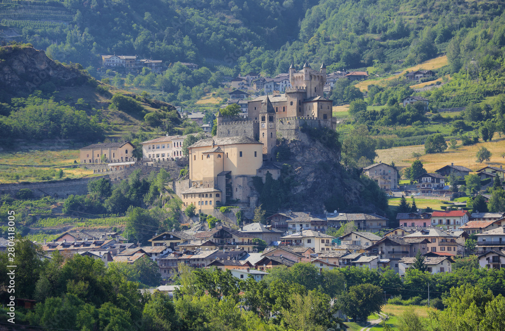 Medieval castle of Saint-Pierre in Aosta Valley, Italy