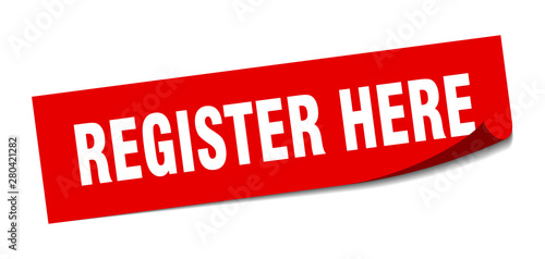 register here sticker. register here square isolated sign. register here