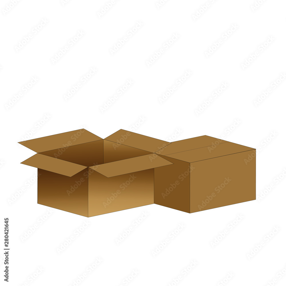 open cardboard box isolated on white background open cardboard box isolated on white background