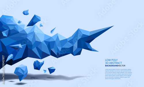 Blue color Low-poly geometric. Can be used in videos, games, web design & print.